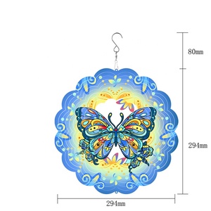 Colorido Molinillo de Viento Metálico de 12 Pulgadas con Forma de Flamenco para Decoración de Jardín y Patio, Forma Rectangular de Mariposa - Product Image 6