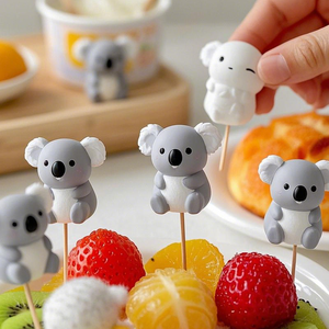 Accesorios para el almuerzo <span class=keywords><strong>escolar</strong></span>, palo portátil con forma de Animal de dinosaurio para recoger frutas, palillos de dientes de frutas de animales bonitos para comedores quisquillosos - Product Image 3