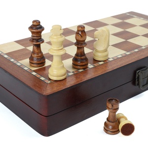 Cao Cấp 12 "Inch Từ Gỗ Cờ Đặt <span class=keywords><strong>2</strong></span> Thêm Nữ Hoàng Miếng 5.6Cm Vua Chiều Cao Với Gấp Bàn Cờ Cho Bảng Trò Chơi - Product Image 5