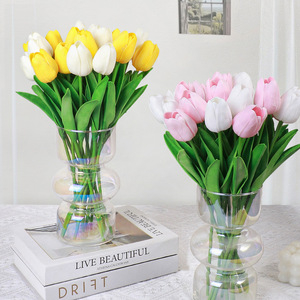 Fleurs artificielles haut de gamme en forme de tulipe, exclusivité transfrontalière, pour la maison, l'hôtel, les mariages, accessoires de photographie, sensation de toucher réaliste et forme naturelle - Product Image 1
