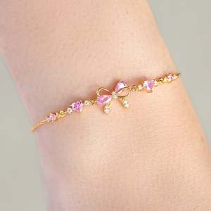 Braccialetto Trendy da Donna con Cuore in <span class=keywords><strong>Ferro</strong></span> e Zirconi, <span class=keywords><strong>Charm</strong></span> a Farfalla, Regalo di San Valentino, Gioiello Popolare - Product Image 3