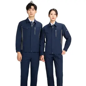 Hội thảo nhà máy công Nhân Unisex làm việc đồng phục làm việc Coverall dây kéo áo khoác hàng đầu Quần Chống Tĩnh làm việc phù hợp với bảo hộ lao động phù hợp với an toàn phù hợp với