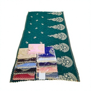 Wholesale Women Chiffon <b>Shawl</b> Paisley Floral Embroidered Rhinestone Lightweight Breathable Scarf OEM ODM Custom - Product Image 2