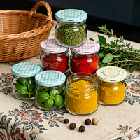 Stoples Kaca Bulat Food Grade 25ml-1000ml dengan Tutup Logam Kedap Udara untuk Penyimpanan Madu, Selai, Jelly, dan Acar