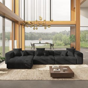 ชุดโซฟาโมดูลาร์สีดำ EU VOXHOME สำหรับห้องนั่งเล่น อพาร์ทเมนท์ เฟอร์นิเจอร์แบบสุญญากาศ บีบอัดแน่น สไตล์นอร์ดิก วิลล่า 3 4 5 6 7 8 ที่นั่ง - Product Image 4