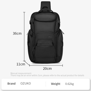 <span class=keywords><strong>Ozuko</strong></span> 9809 Bolso <span class=keywords><strong>Bandolera</strong></span> para Hombre, Bolso de Hombro Resistente al Agua, Mochila Pequeña de una Sola Correa, Bolso Cruzado para Hombre - Product Image 4