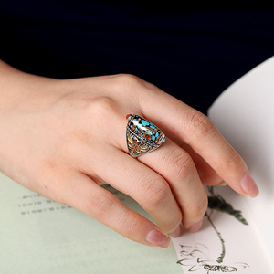 Joias, Estilo Étnico, <span class=keywords><strong>Retro</strong></span> Feito à Mão, Rotativo, Tianzhu, Abertura Ajustável, Anel Personalizado para Dedo Indicador, Masculino e Feminino - Product Image 3