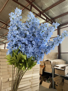 Fleur artificielle 1.2m Delphinium mille génération <span class=keywords><strong>orchidée</strong></span> <span class=keywords><strong>jacinthe</strong></span> violette mariage fleurs en soie décoration de salon - Product Image 4