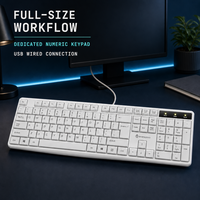 D330 Set Mouse Keyboard Komputer Berkabel USB Keypad Numerik Ukuran Penuh Optik 1200 DPI Ergonomis Ringan Tahan Air Kabel 1.6M