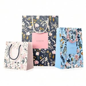 Sac en papier personnalisé avec logo pour cosmétiques, vêtements, bijoux (colliers, bagues) et cadeaux, haute qualité - Product Image 1
