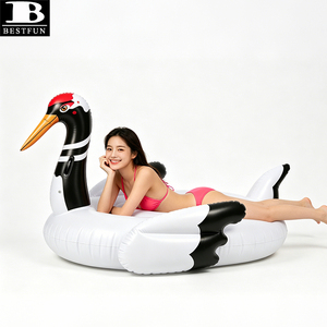 Bouée géante gonflable Grue à couronne rouge pour piscine, île flottante, jouet aquatique, décorations <span class=keywords><strong>de</strong></span> piscine, accessoires photo pour les <span class=keywords><strong>vacances</strong></span> d'été - Product Image 3