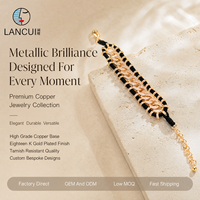Bracelet tressé en cuivre plaqué or 18 carats micro-pavé CZ réglable fait main pour femme – Bijoux de mode, bracelets et joncs
