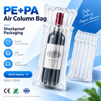 Sac à colonnes d'air PEPA durable, emballage protecteur gonflable pour la logistique des bouteilles de vin et le commerce électronique