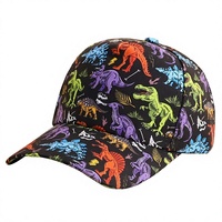 Gorra de Béisbol Infantil de PVC con Estampado de Dinosaurios y Animales, Estilo Casual y Moderno, con Cierre a Presión para Niños