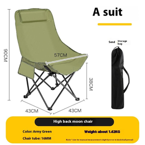 Kursi Lipat Bulan Modern Bahan Oxford Portabel untuk Kegiatan Luar Ruangan, Pantai, Berkemah, Piknik, Mendaki, Memancing - Product Image 3