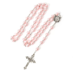 진주 8mm 비즈 묵주 목걸이 세인트 메리 아버지 센터피스 성체 묵주 - Product Image 4