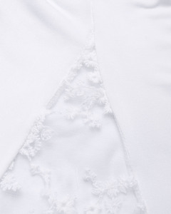 Abito da sera con cuciture in pizzo bianco classico da donna europeo americano per matrimoni primavera estate <span class=keywords><strong>damigella</strong></span> d'onore con coda lunga - Product Image 6