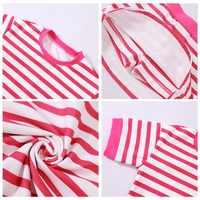 Tenue de tennis rayée 2 pièces pour petites filles, t-shirt à manches courtes et jupe, tissu doux et respirant pour les sports d'été et le quotidien