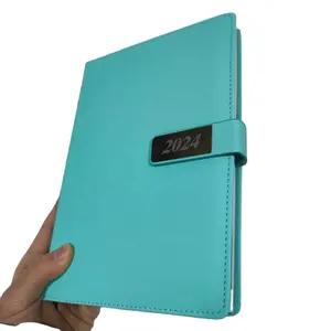 Factory Supplier Custom Leather Hard Cover Case Bound 2023 New Year Diaries 2024 Agendas Personalizadas