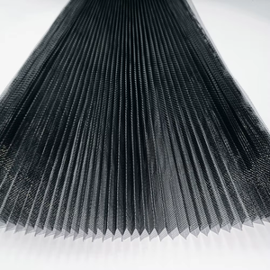 Moustiquaire plissée moderne en polyester imperméable, rétractable, anti-UV, ventilée, lavable, longue durée <span class=keywords><strong>de</strong></span> vie, maille 18x16, noir/gris - Product Image 2