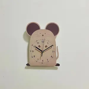 装饰卡通动物剪影木制壁挂式钟表中密度纤维板猫头鹰挂钟儿童礼品儿童房钟