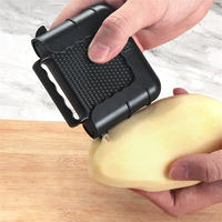 Hoogwaardige multifunctionele 3-in-1 metalen fruit-, groente- en aardappelschiller met vierkante snijfunctie voor meloenen, geschikt voor voedselgebruik