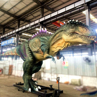 Modèle d'animatronique de dinosaure artificiel grandeur nature pour parc à thème, dinosaure Dilophosaurus, modèle de T-Rex fait main