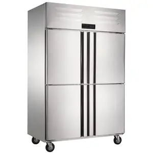 Refrigerador Comercial 53,5 Cu.Ft Refrigerador Vertical 24 "Side by Side Freezer Refrigeradores Merchandiser De Aço Inoxidável