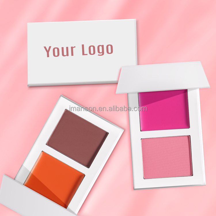 Vendita calda bagliore 2 in 1 fard trucco in polvere crema Blush 7 colori evidenziatore Blush contorno Palette