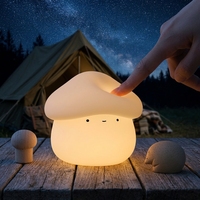 Veilleuse LED en forme de champignon en silicone, tactile, rechargeable, lumière douce, tendance, pour chambre à coucher, lampe de chevet mignonne pour le sommeil