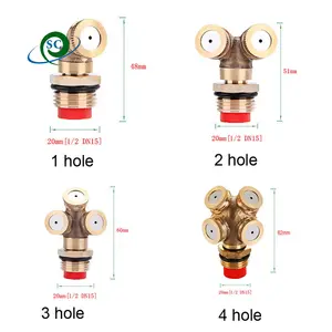 CS1/2" Misting Nozzle Brass Atomizing Spray Fitting Nebulizer Hose Connector Water Sprinkler Adjustable for Garden Lawn
