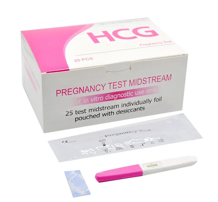 홈 사용 HCG 키트 소변 임신 테스트 키트 스트립 카세트 미드 스트림
