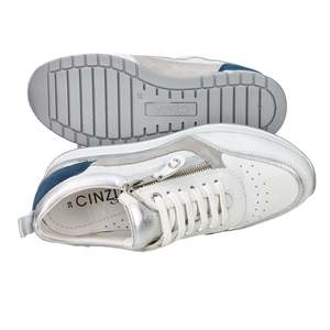 Sneakers Cinzia Soft Donna Bianco Blu Stile Basket - Product Image 6