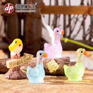 Figurita de pato de resina, juguete decorativo en miniatura para escritorio y coche, accesorio artesanal colorido - Product Image 4