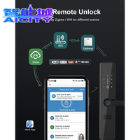 Tuya Smart Lock Kunci Keamanan Elektrik Kunci Sidik Jari Elektronik Cerdas RFID WIFI Kunci Pintu Digital Aplikasi Buka Kunci Jarak Jauh