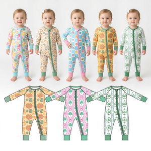 Mono para bebé de la festividad de San Patricio, diseño con doble cremallera, mono sin pies de manga larga - Product Image 1