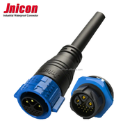 Jnicon kabel daya listrik, konektor tahan air IP67 2 3 4 5 6 8 9 12 14 15 16 18 20 22Pin/cara M25