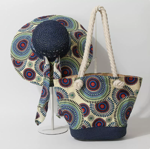 Conjunto de Verano Boho PEIQUAN, Sombrero de Paja de Ala Ancha, Bolso de Hombro con Gran Capacidad - Product Image 5
