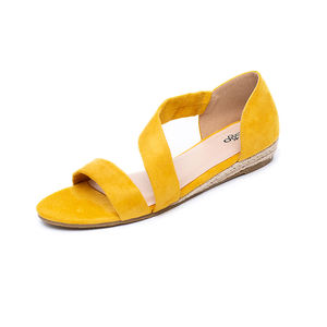 Il best seller lady punta tonda <span class=keywords><strong>tacco</strong></span> <span class=keywords><strong>basso</strong></span> microfibra vamp back counter slip su comode <span class=keywords><strong>scarpe</strong></span> con zeppa sandalo - Product Image 2