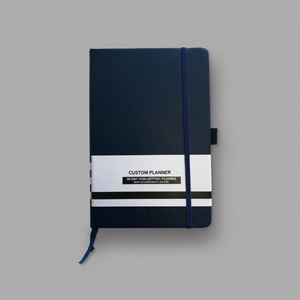 A5 Elegant Organizer Hardcover Personalized Fabric Leather <b>Diary</b> Wellness Journal <b>Notebook</b> with Custom Logo Printing - Product Image 4