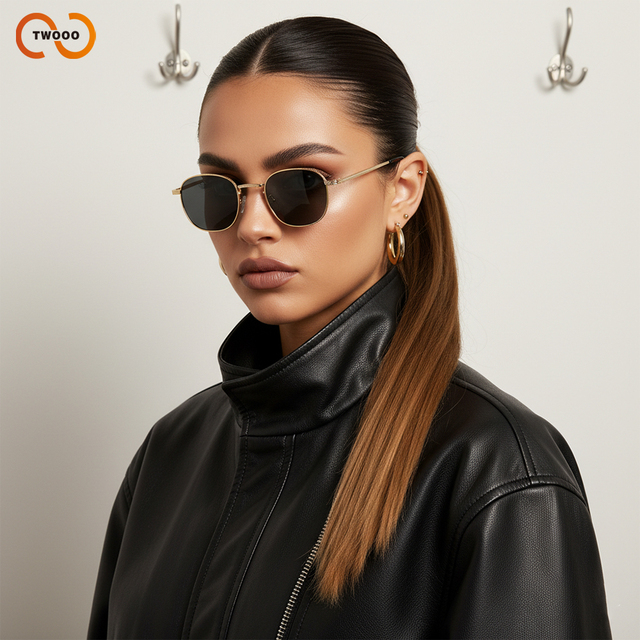 TWOOO T1682 Cross Border New Style Square Metal Luxury Fashion Elegant Versatile Oversized Sunglasses Wholesale Custom logo
