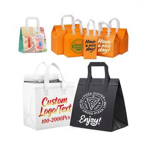 Bolsa Térmica Aislante Biodegradable de Tela No Tejida, Bolsa Personalizada para Entrega de Alimentos, para Pan, Pastel, Pizza, Comida para Llevar, con Cierre de Cremallera - Product Image 1