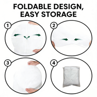 Moustiquaire suspendue pliable portable en polyester pour lit double, berceau de bébé, canapé, fixation au plafond à un point, tulle blanc transparent