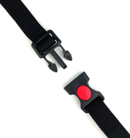 Sangle de casque de moto Red Center Secure Slid Lock Curved quick Side Release double assurance sécurité breakaway boucle en plastique