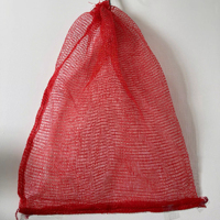 Olijfgroene HDPE milieuvriendelijke hoogwaardige mesh tassen met trekkoord sluiting, blaasgegoten, op maat gemaakte afmetingen, 10kg draagvermogen, snijbaar.