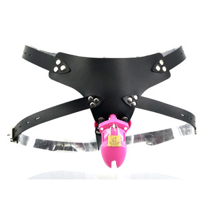 Hombre Rojo correa de plástico en jaula de castidad <span class=keywords><strong>CB6000</strong></span> castidad dispositivos Polla jaula cerradura con 5 Base anillos juguetes sexuales para hombres - Product Image 1