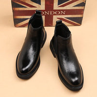 Nouvelles Bottes Chelsea Homme Printemps-Automne Style Britannique Polyvalentes à Enfiler en Cuir Doux Brossé Mi-Mollet avec Doublure en Coton et Semelle Extérieure en Caoutchouc