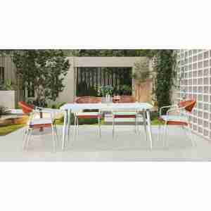 Modern Outdoor Aluminum Dining <b>Table</b> Chair Set Comfortable with Rope for <b>Gardens</b> Courtyards Terraces Hotels Parks - Product Image 1
