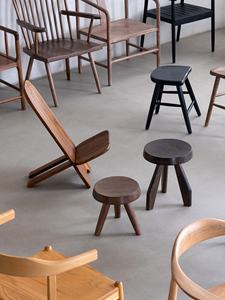 White Wax <b>Wood</b> <b>Solid</b> Circle Chair Vintage Natural Armrest Wabi-Sabi Artistic Design <b>Dining</b> Chair Living Room Tea Home Furniture - Product Image 5