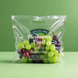 Sac d'évent transparent pour fruits frais Fermeture à glissière étanche à l'humidité Pochette de support en matériau PE personnalisée écologique pour fruits Sushi Chewing-gum - Product Image 6